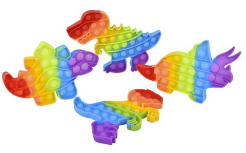 Toy Network - Rainbow Dino Bubble Poppers 5-8"