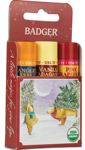 Badger Classic Lip Balm Red 3pk