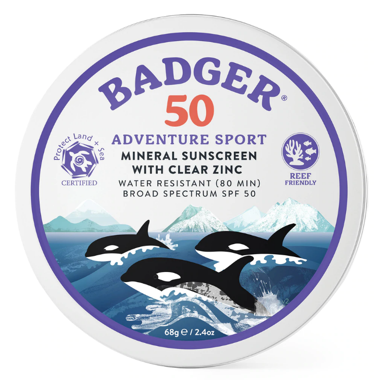 Badger Adventure Sport Mineral Sunscreen oz Tin 50 SPF – RG