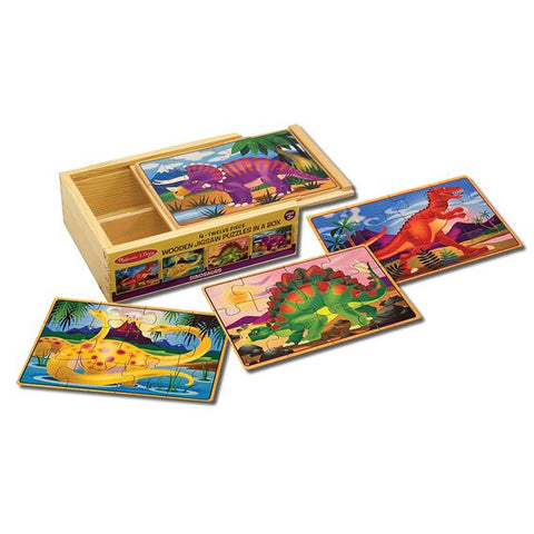 Melissa & Doug - Wooden Jigsaw Puzzles in a Box - Dinosaurs