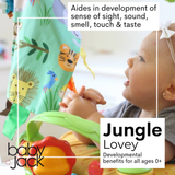 Jungle Zoo Crinkle Tag Square 8x8 Tummy Time Toy 8" x 8"