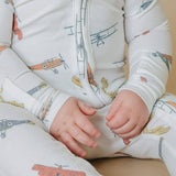 Copper Pearl Zip-Up Footie Pajama - Ace: 0-3 Months