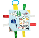 Michigan State Baby Learning Crinkle Tag Square 8"x 8" Toy
