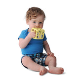 Chew Cube - Silicone Teether Rattle: Yellow