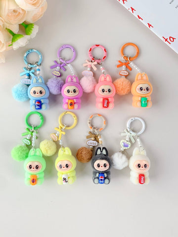 Labubu Inspired Car Key Accessory: Multi-Colored