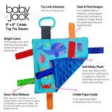 Ocean Fish Crinkle Tag Square 8x8 Baby Teach @ Home Toy