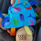 Ocean Fish Crinkle Tag Square 8x8 Baby Teach @ Home Toy