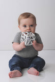 Chew Cube - Silicone Teether Rattle: Blue
