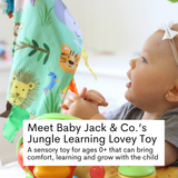 Jungle Zoo Crinkle Tag Square 8x8 Tummy Time Toy 8" x 8"