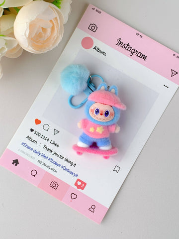 Labubu Inspired Skateboard Keychain: Multi-Colored