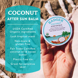 Badger Coconut After Sun Balm, Soothing Sunburn Relief: 2 oz Tin
