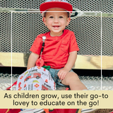 Firefighter Rescue Firetrucks Learning Lovey Crinkle Tag Sensory Toy 8"x8"