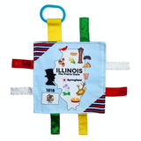 Illinois Toy Teaches State Facts Crinkle Tag Square 8"x 8"