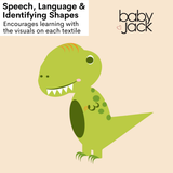 Dinosaur Learning Lovey Crinkle Tag Sensory Toy 8"x8"