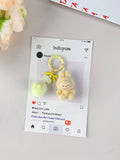 Labubu Inspired Hot-Selling Cute Keychain for Girls,Car Key Accessory: Yellow