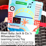 Milwaukee Wisconsin City Stroller Tag Crinkle Toy 8" x 8"