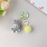 Labubu Inspired Hot-Selling Cute Keychain for Girls,Car Key Accessory: Brown