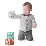 Chew Cube - Silicone Teether Rattle: Blue