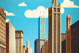 Micro Puzzles Chicago Travel Poster