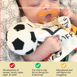 Soccer Ball Baby Learning Lovey Tag Stroller Toy 10" x 10"