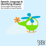 Airplanes Helicopter Crinkle Tag Square 8"x8” Sensory Toy