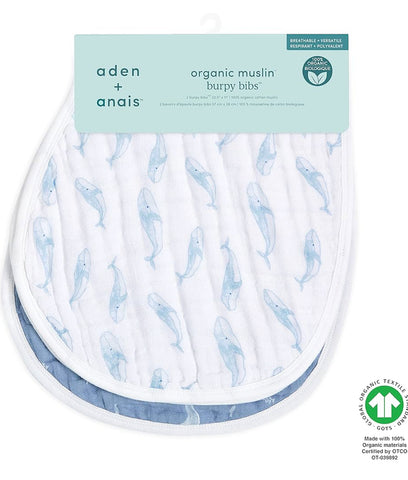Aden + Anais Organic Muslin Burpy Bibs - Oceanic - 2-pack