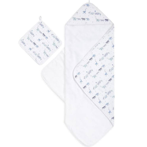 Aden + Anais Rising Star Classic Muslin Hooded Towel and Washcloth Set