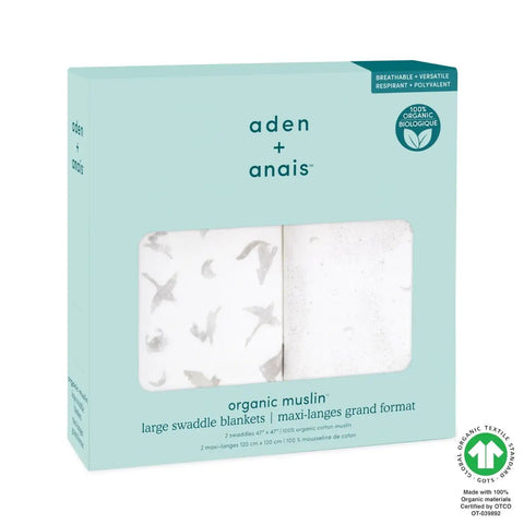 Aden + Anais Map the Stars 2 pack Organic Muslin Swaddles