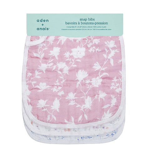 Aden + anais classic Muslin snap bibs - Ma fleur