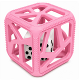 Malarkey Kids Chew Cube Silicone Teether Rattle Pink