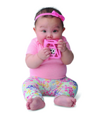 Malarkey Kids Chew Cube Silicone Teether Rattle Pink