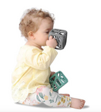 Malarkey Kids Chew Cube Silicone Teether Rattle Grey