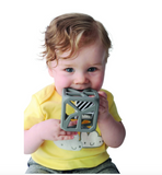 Malarkey Kids Chew Cube Silicone Teether Rattle Grey