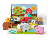 Melissa and Dough Blockables Snap & Play/ Mix & Match - Farm Friends Play Set