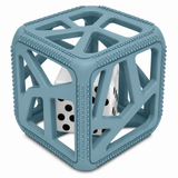 Chew Cube - Silicone Teether Rattle: Blue