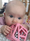Chew Cube - Silicone Teether Rattle: Yellow