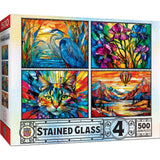 Stained Glass - 500 Piece Jigsaw Puzzles 4 Pack