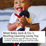 Bowling Ball Baby Lovey Tag Stroller Toy 10" x 10"