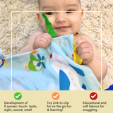 Airplanes Helicopter Crinkle Tag Square 8"x8” Sensory Toy