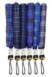Plaid Auto Open Bi-Fold Compact Umbrella
