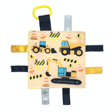 Construction Worker and Trucks Crinkle Tag Square 8"x 8"