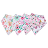 Copper Pearl 4 Pack Baby Bandana Bibs - Bloom