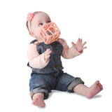 Chew Cube - Silicone Teether Rattle: Blue