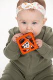 Chew Cube - Silicone Teether Rattle: Blue