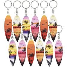 4” wooden surfboard keychain