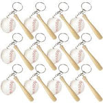 Baseball & Wooden Bat Keychain