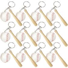 Baseball & Wooden Bat Keychain
