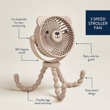 *NEW* Itzy Breeze 3-Speed Stroller Fan™: Pink