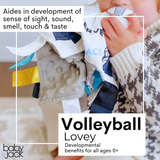 Volleyball Court Baby Lovey Tag Stroller Toy 10" x 10"