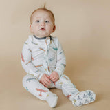 Copper Pearl Zip-Up Footie Pajama - Ace: 0-3 Months